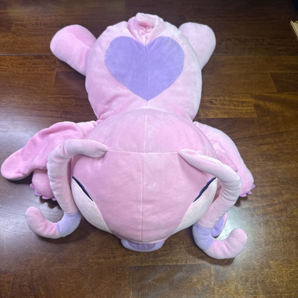 Disney Store Cuddleez Angel Plush Lilo Stitch Large Pink Pillow Soft Toy 24"
